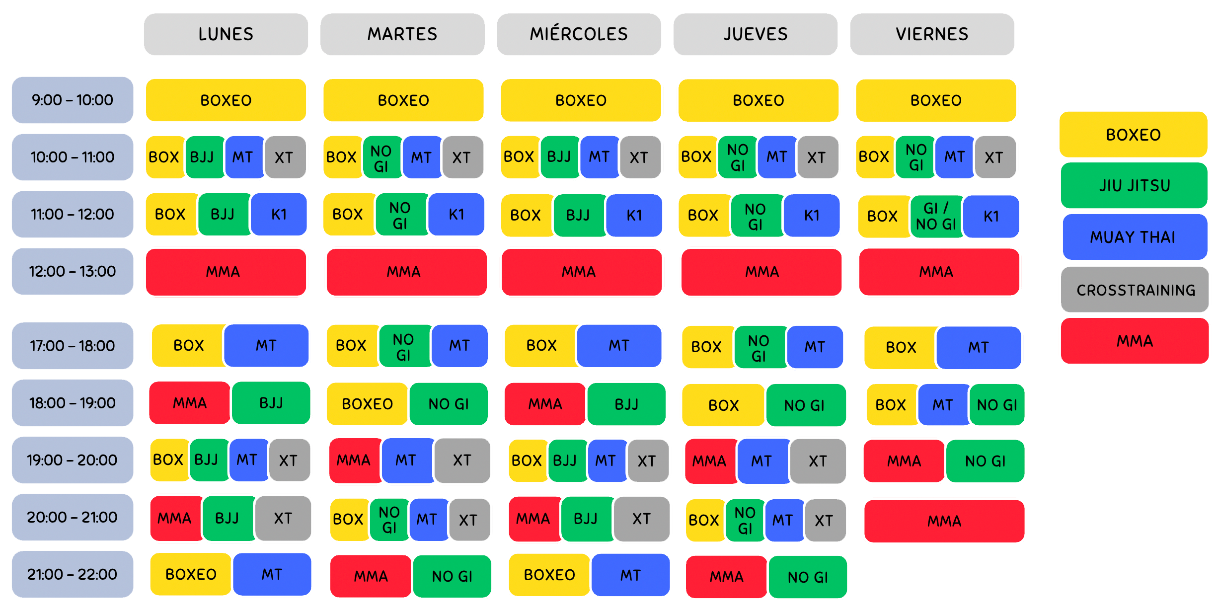 horaria de clases en fuenlabrada
